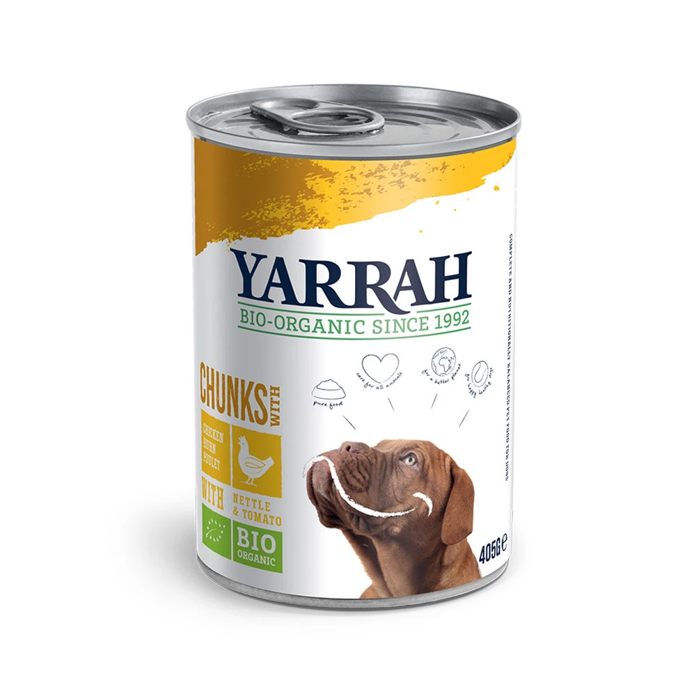 Yarrah - Natvoer Hond Blik Chunks Met Kip Bio 2 Yarrah - Natvoer Hond Blik Chunks Met Kip Bio - Afbeelding 2