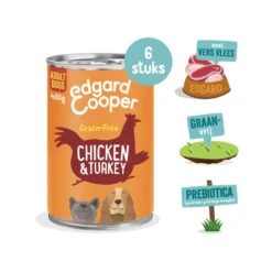 Edgard & Cooper Adult - Kip & Kalkoen - Blik 11 Edgard & Cooper Adult - Kip & Kalkoen - Blik -Bekend Hondenspullen Winkel edgard cooper adult kip kalkoen blik 173254 1000 none