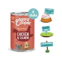 Edgard & Cooper Senior - Kip & Zalm - Blik -Bekend Hondenspullen Winkel edgard cooper senior kip zalm blik 173674 1000 none