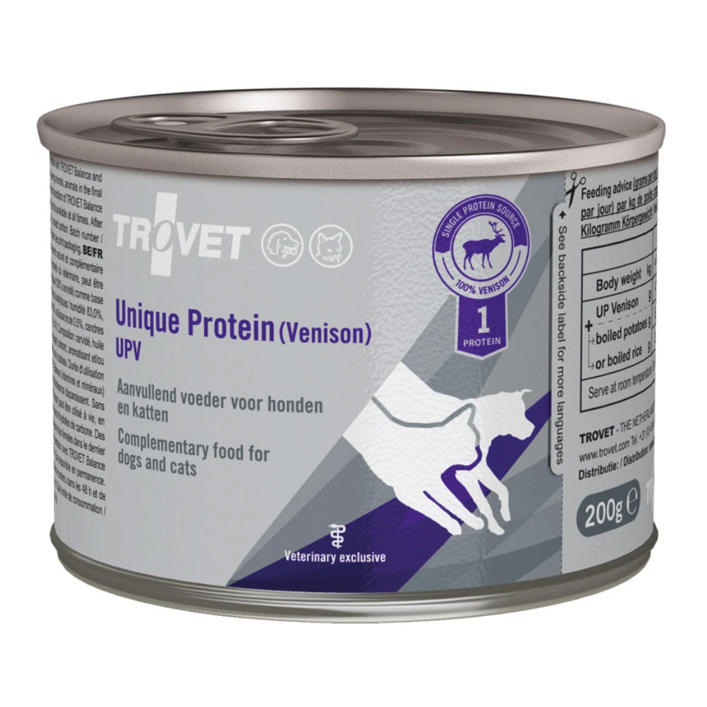 TROVET Unique Protein UPV (Venison) - Hond/Kat 1 TROVET Unique Protein UPV (Venison) - Hond/Kat