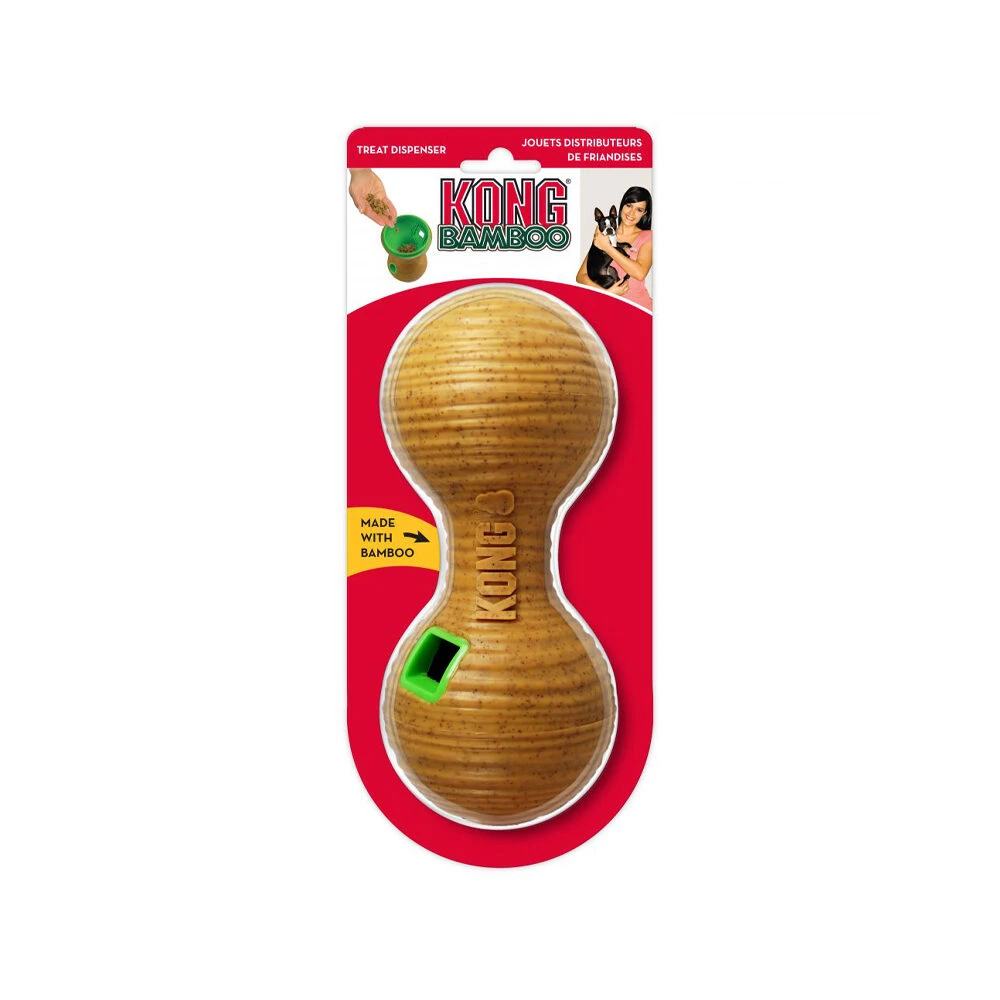 KONG Bamboe Voerbal Dumbell 2 KONG Bamboe Voerbal Dumbell - Afbeelding 2