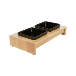 Trixie Voer-Waterbak Set - Keramiek - Hout -Bekend Hondenspullen Winkel trixie voer waterbak set keramiek hout 178705 1500 none